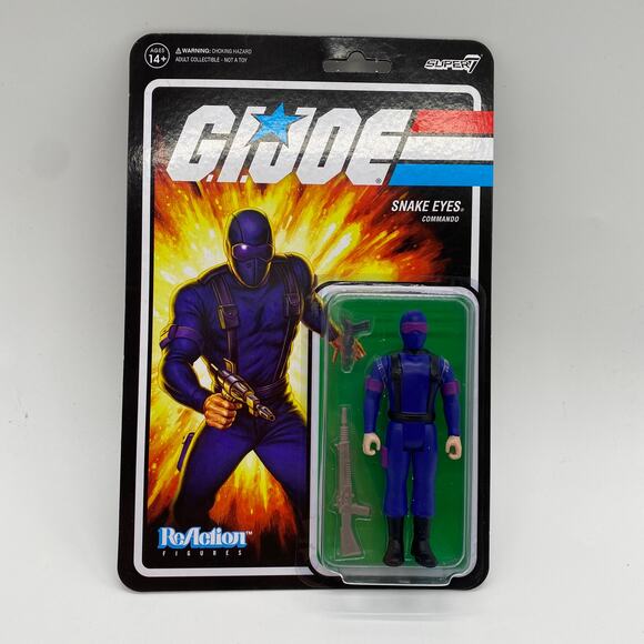 G.I. Joe Reaction Figures Snake Eyes Commando Super 7 Hasbro 2021 New - Picture 2 of 5
